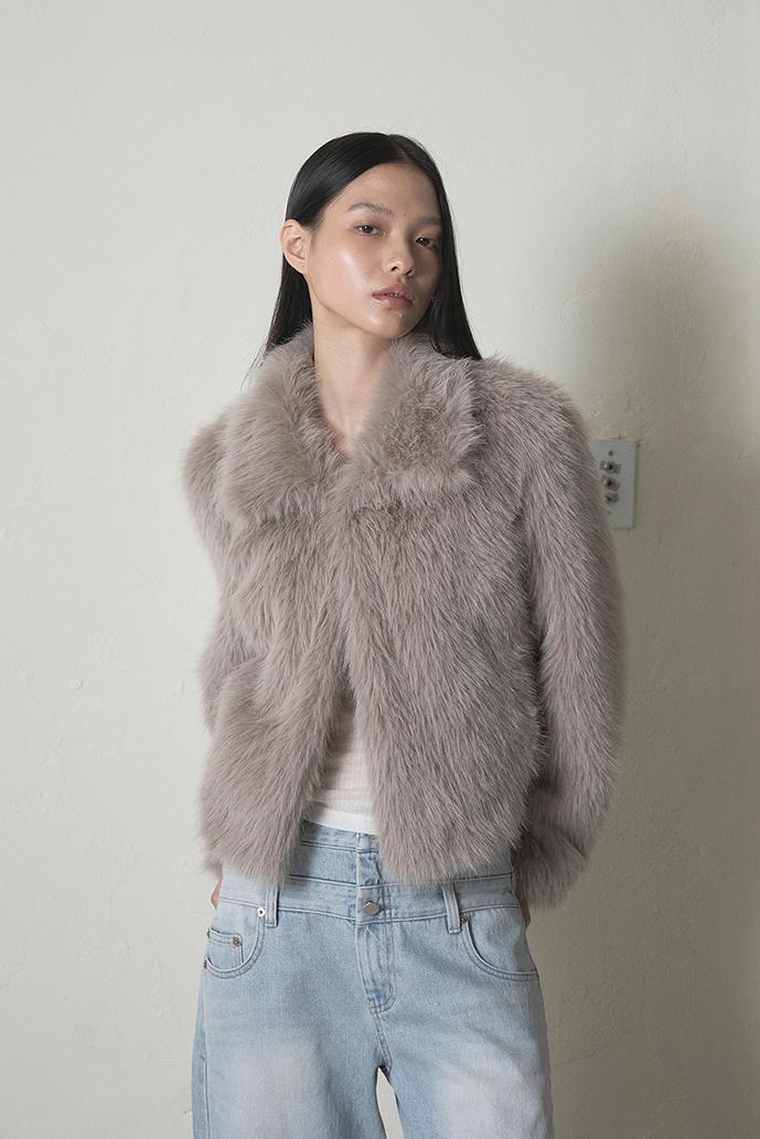 [10/25 예약 배송] FUAX FUR JACKET - ASH GREY