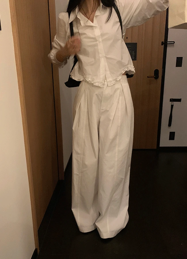 [핏굿] Mar pin-tuck cotton pants (2color)