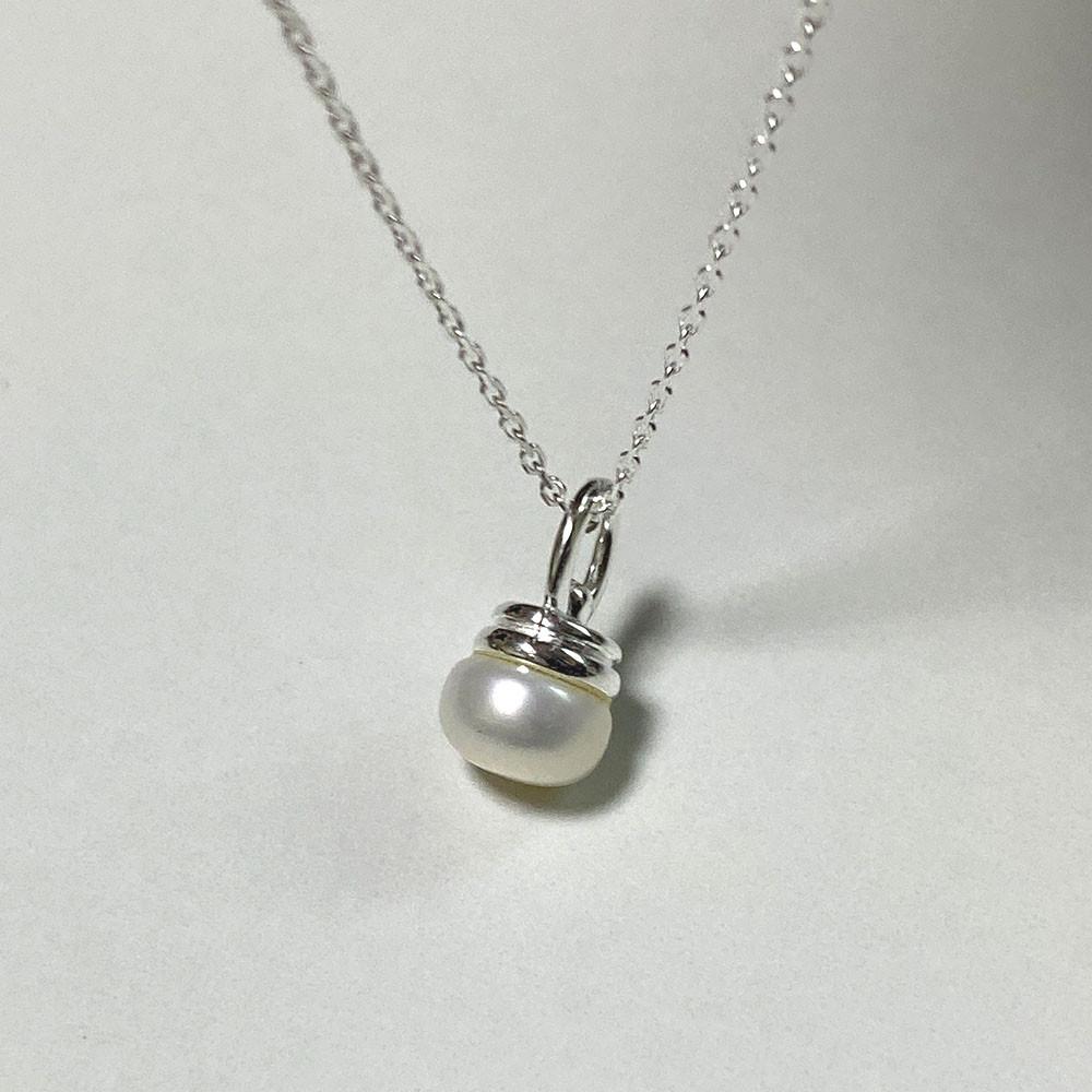 원파인데이 벨 진주 목걸이 실버925 담수 진주 데일리 은목걸이