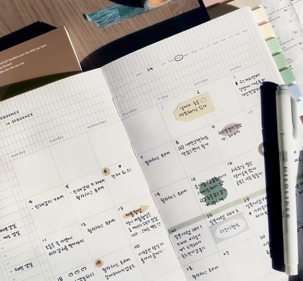 하반기다이어리 인생 불렛저널 만년 직장인 업무용 위클리 데일리리포트 상점 6개월 일기장