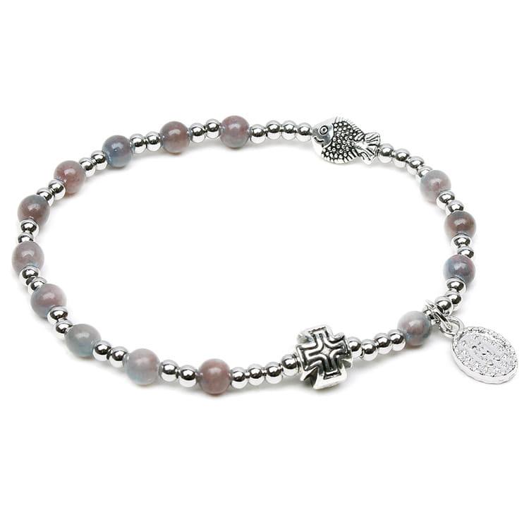 세인트 마리 바이올렛 4mm 1단묵주 팔찌 천주교 성물