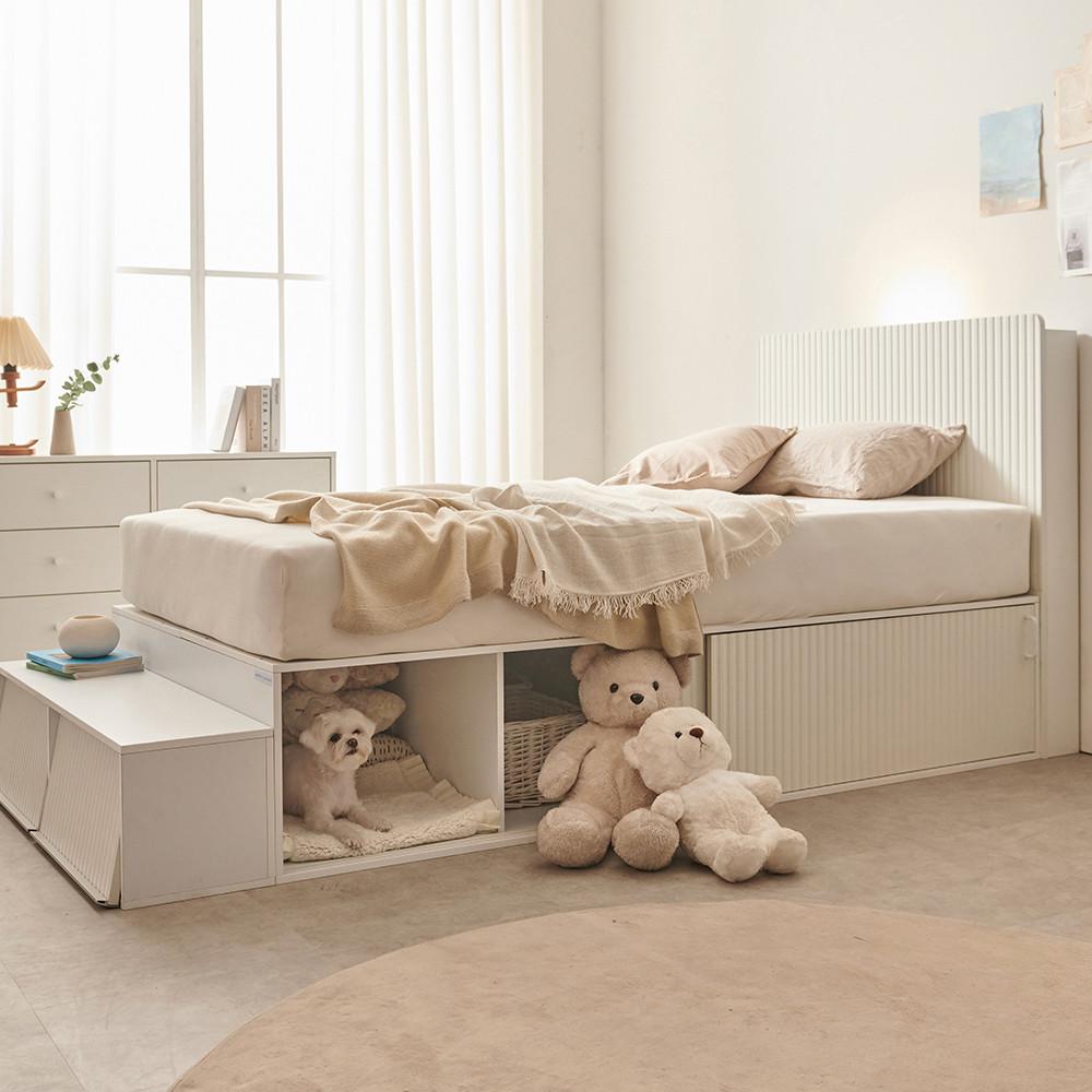 골든스트릿 그로우 EO등급 템파보드 슬라이딩 빅수납 침대프레임SS