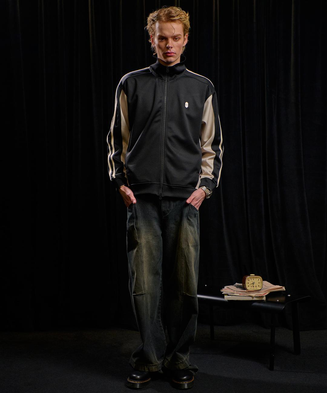 Sunset Chase Track top-Black