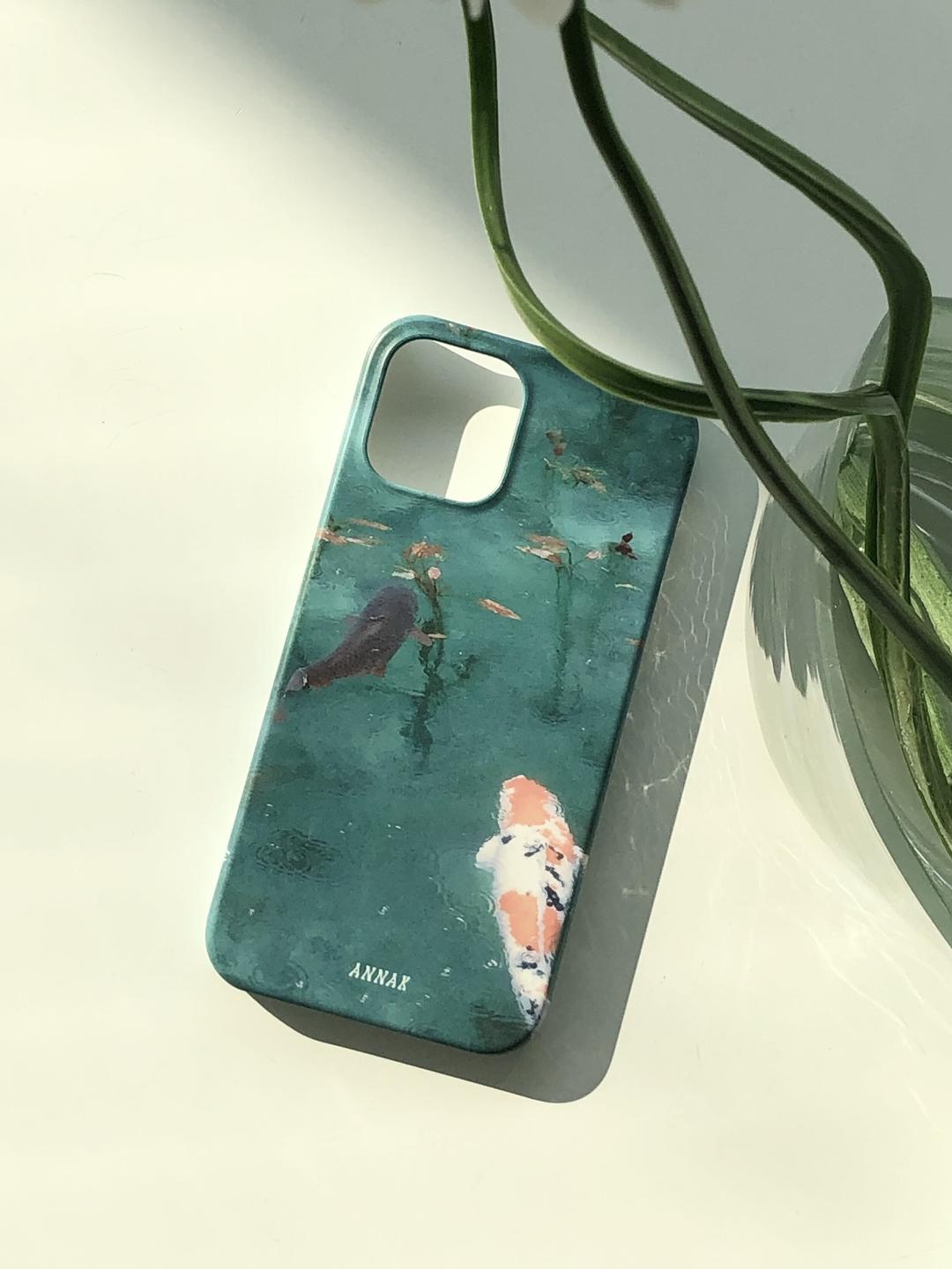 [late summer evening at the pond hard case] 금붕어 잉어 물고기 하드케이스 여름 바다케이스 빈티지 오리엔탈 아이폰 갤럭시케이