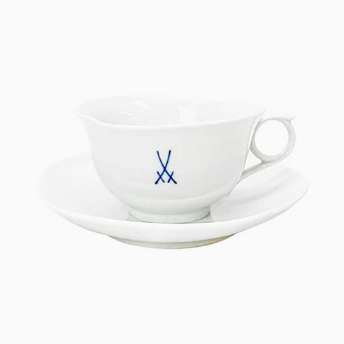 마이센 웨이브 퓨어 티컵 + 소서, 2개