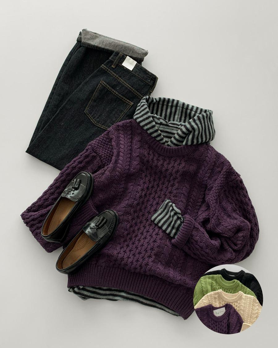 아란 울 블렌드 헤비 니트