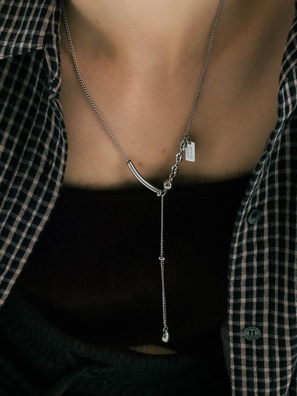 드롭 팬던트 마그넷 슬라이드 목걸이_PM24N021WT