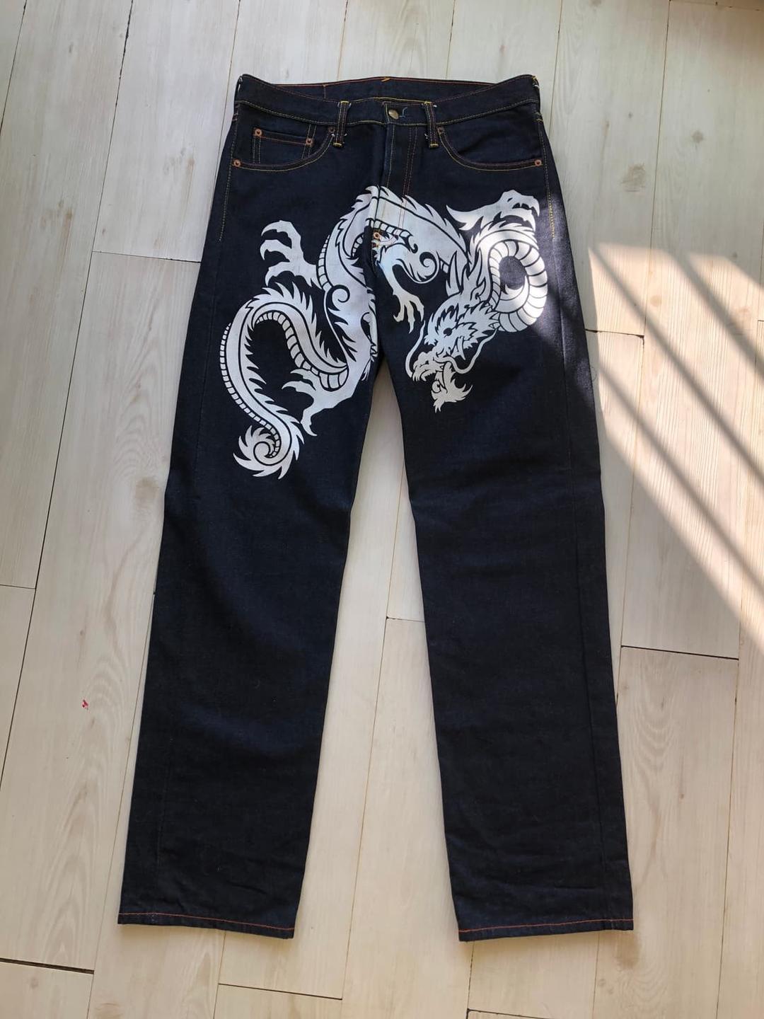 [32X34]에비수 드래곤 나염 셀비지 데님 | 후루츠패밀리