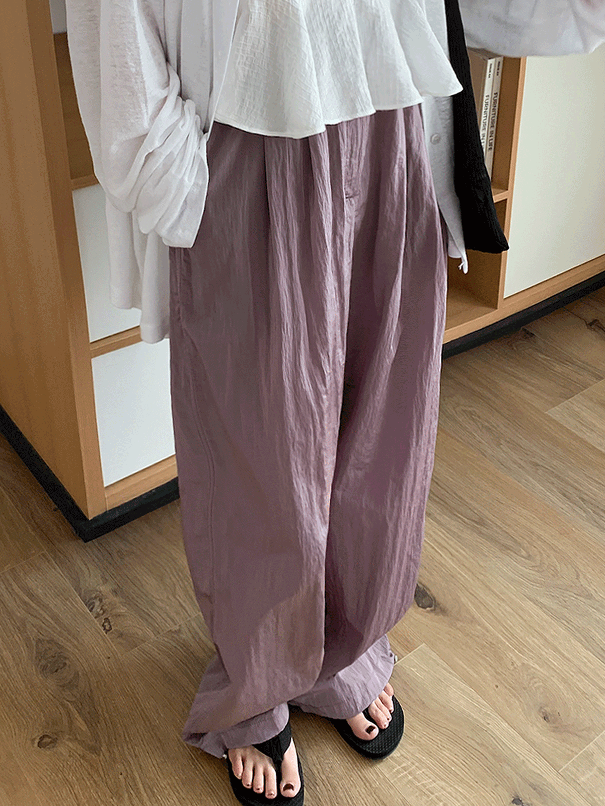 metal jogger pants (3color)