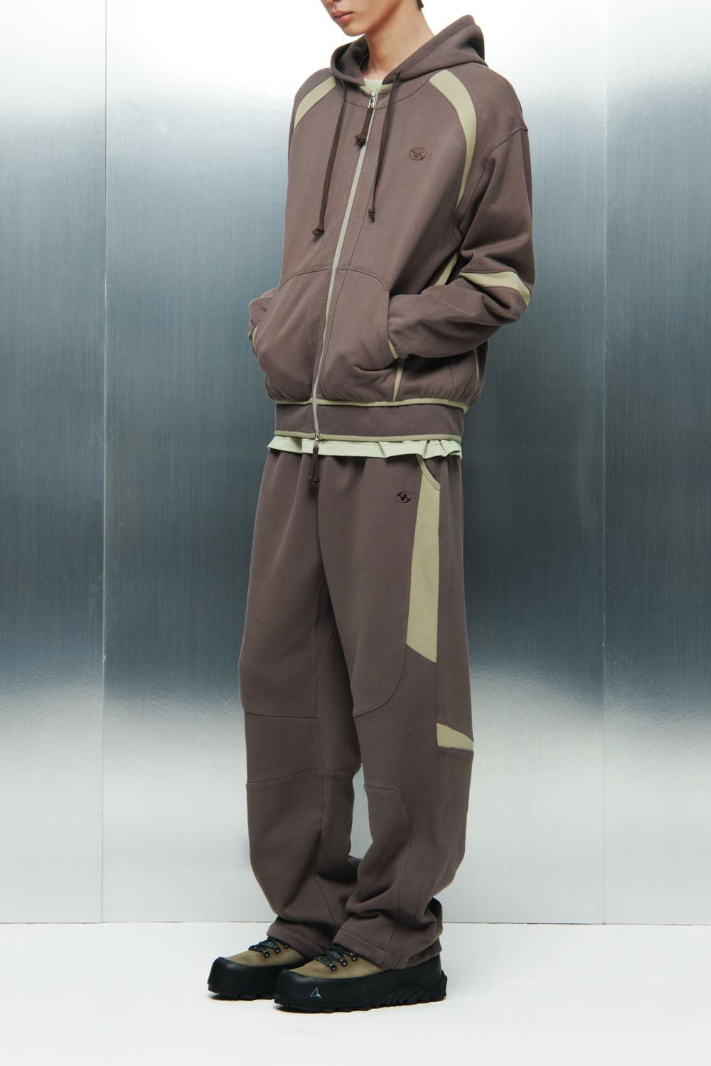 Oblique Hoodie Zip-Up - Ash Brown