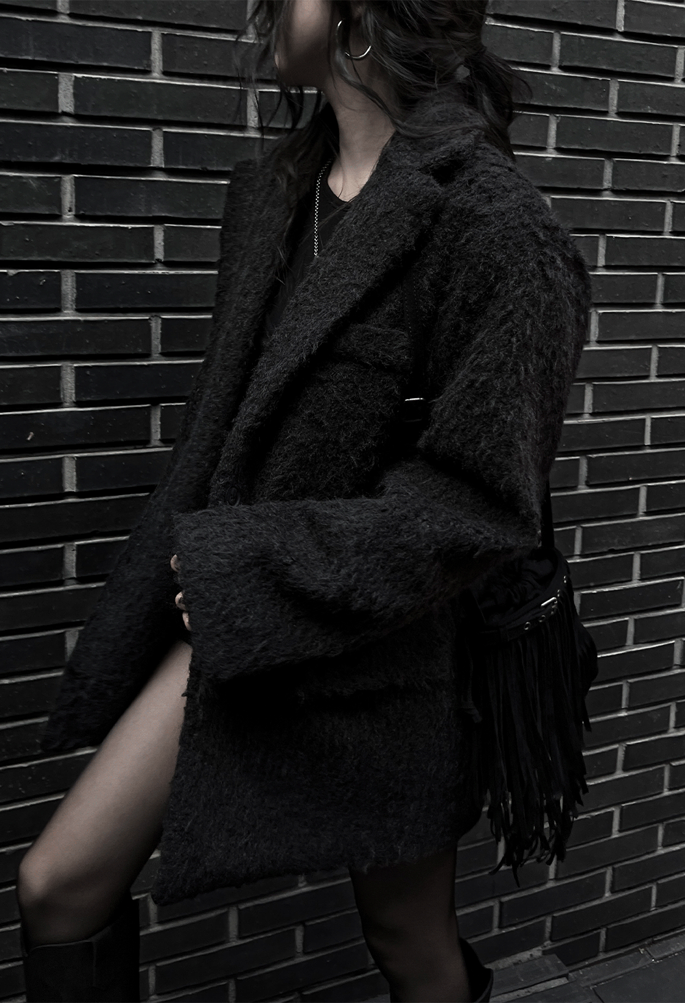 어반유니크 nanny boucle overfit coat