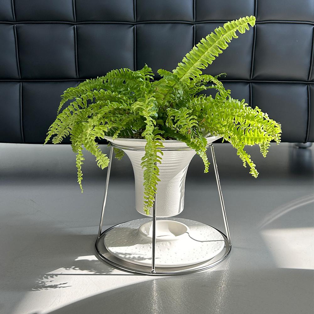 일일미학 플로팅팟 마운틴 분재 도자기 인테리어 화분 넓은 중형