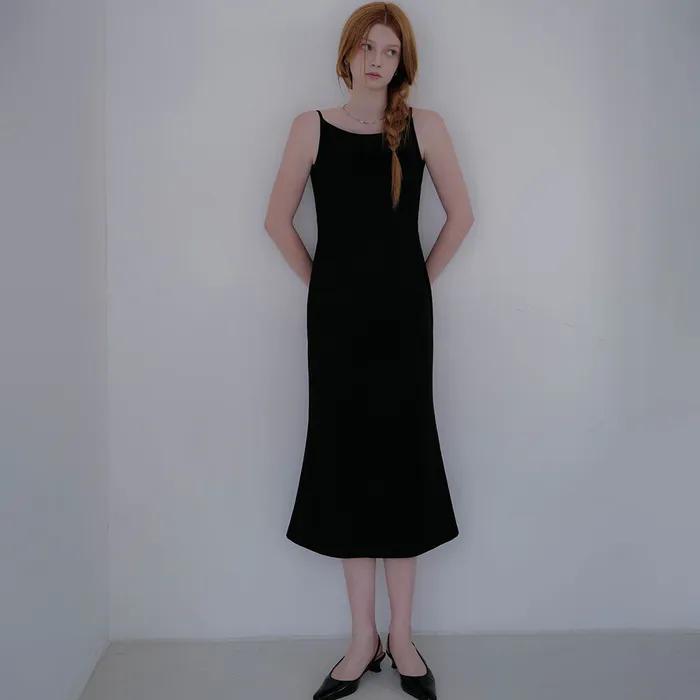 May Mermaid Silhouette Long Dress [Black]