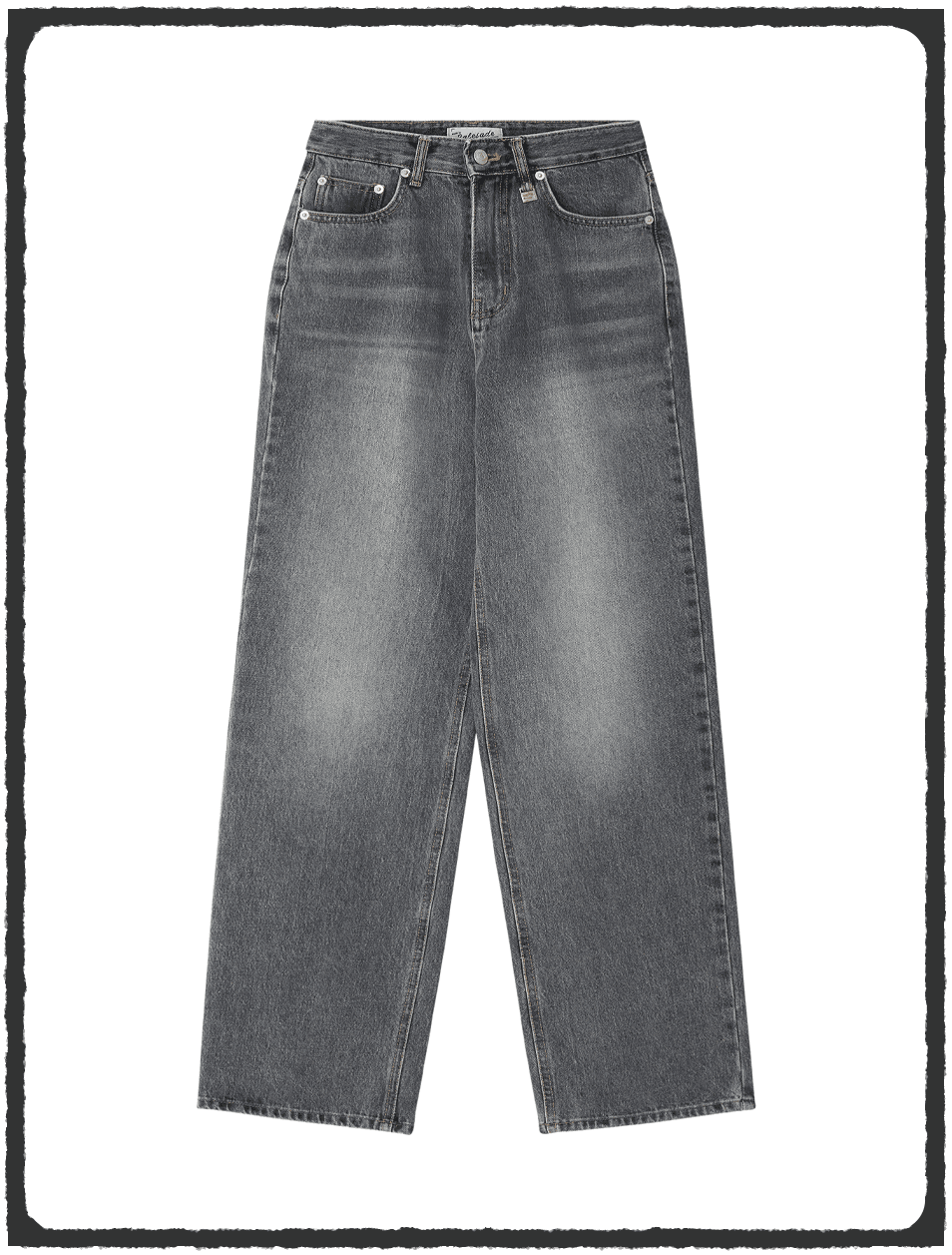 High-West Wide Denim - Grey Blue