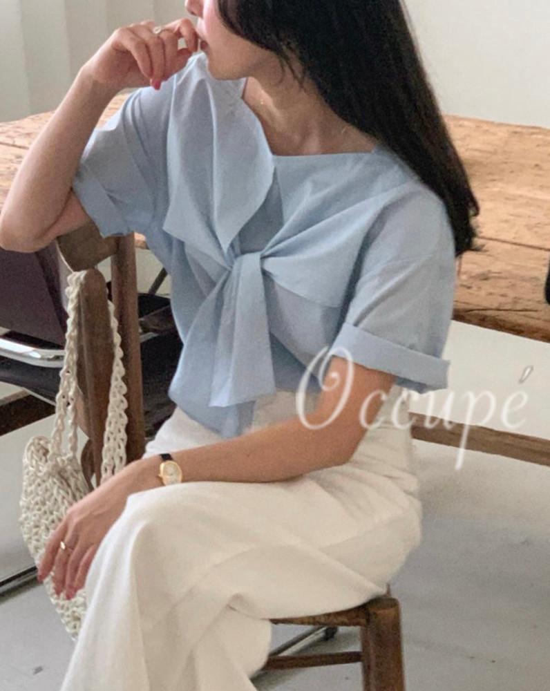 런던레이스 루메 타이 블라우스 (2col) londonlace : 오큐페 occupe