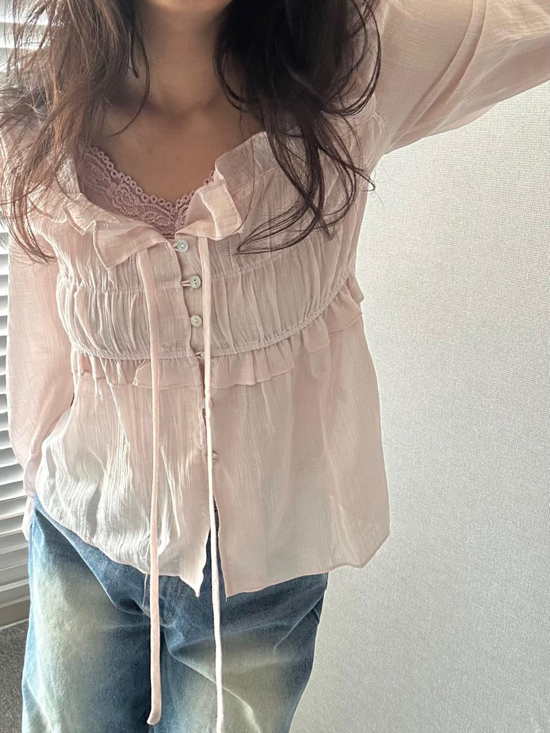 muse blouse, 로맨틱 셔링 블라우스