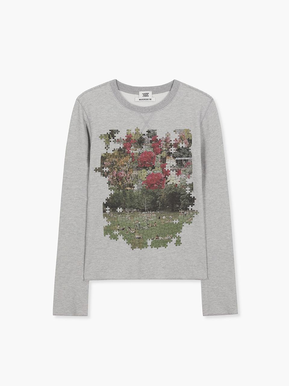 WAFFLE PRINT T-SHIRT_grey