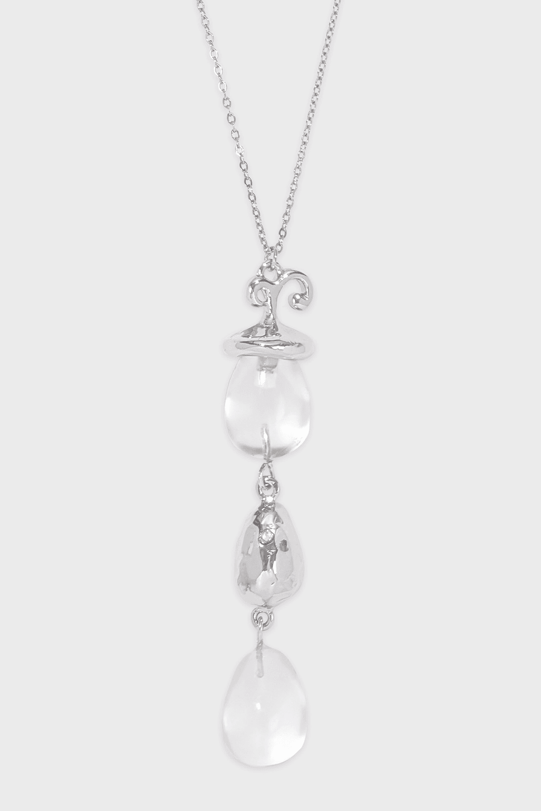 Eggplant Drop Necklace (Silver)