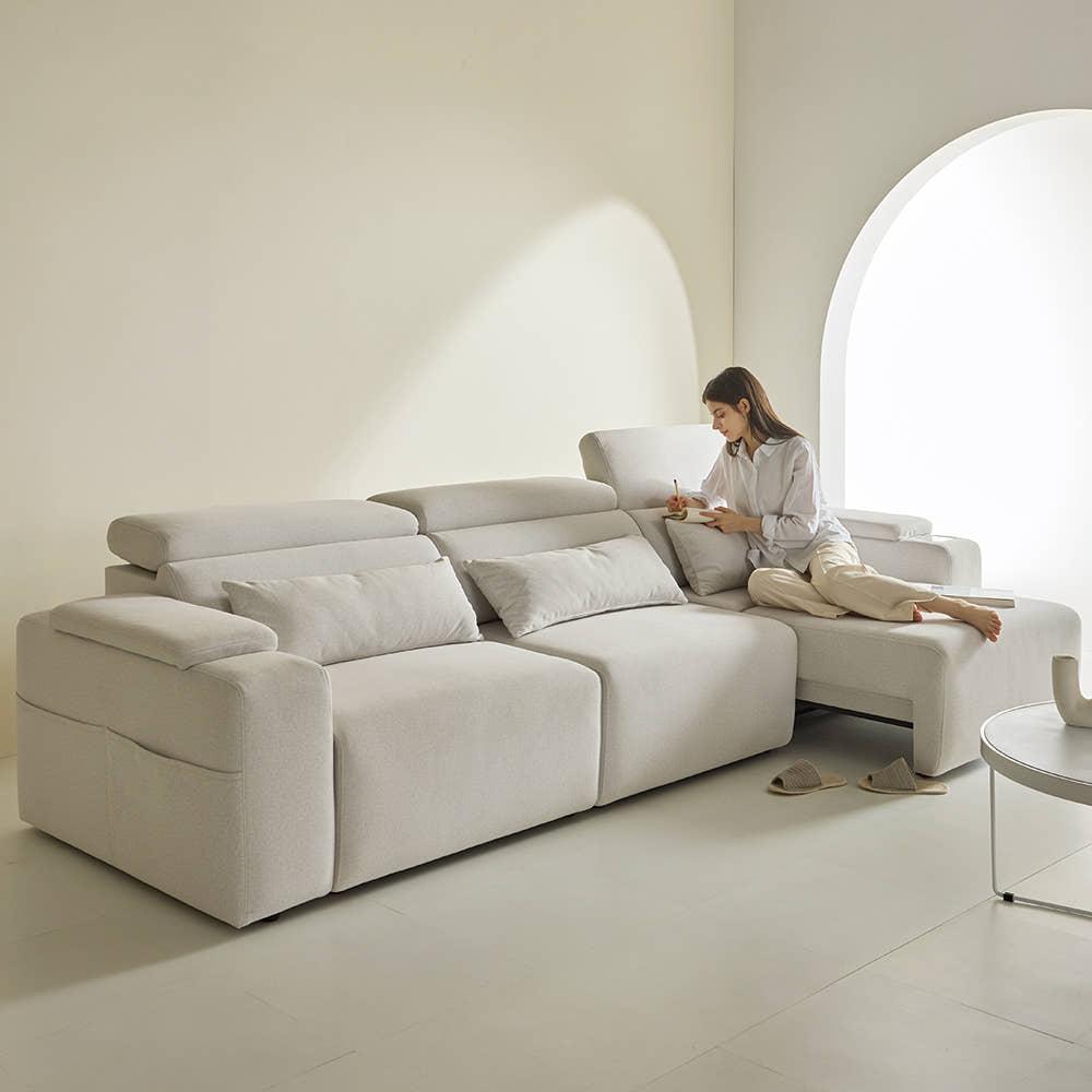 4인용 타이보텍스 우퍼형 모션 소파 리클라이너 슬라이드 패브릭 쇼파 C_223 : 까르엠가구