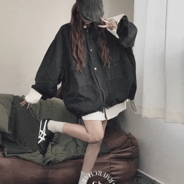 [3XL/오버핏]투포켓 오버핏 데님 자켓