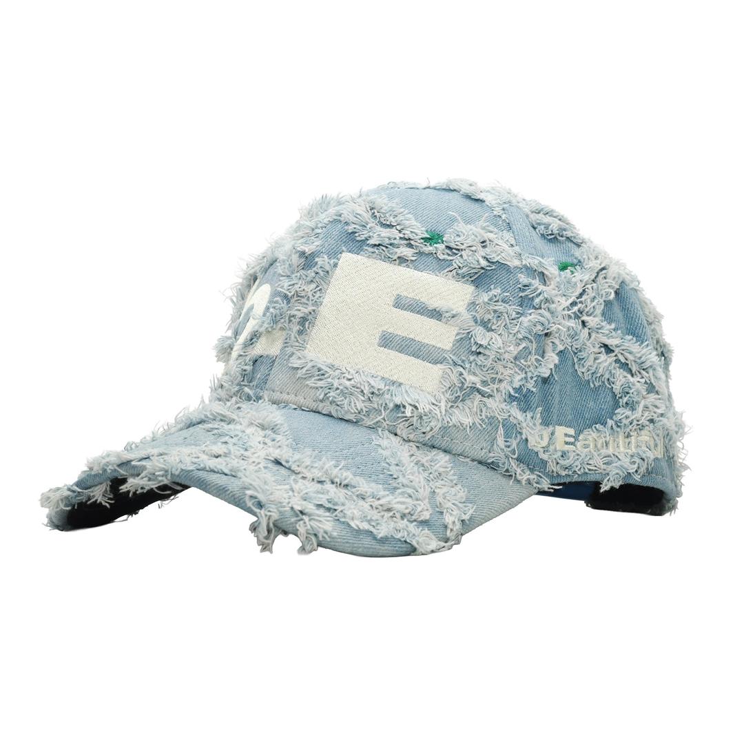 b.E Hat (Light Diamond Denim / White) - O/S