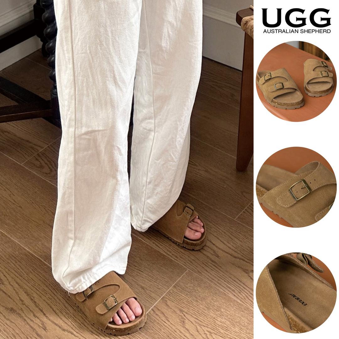 UGG 슬리퍼 남녀 공용 알렉시스 체스트넛 스웨이드 EVA 에버 EA2052