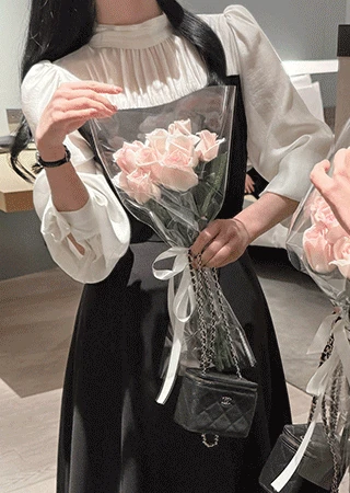 봄신상💛 [하객룩] [단독] 플로라 배색 원피스(S~L)