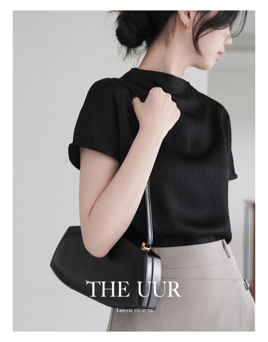 [pleats] uur Muse pleats blouse [black]