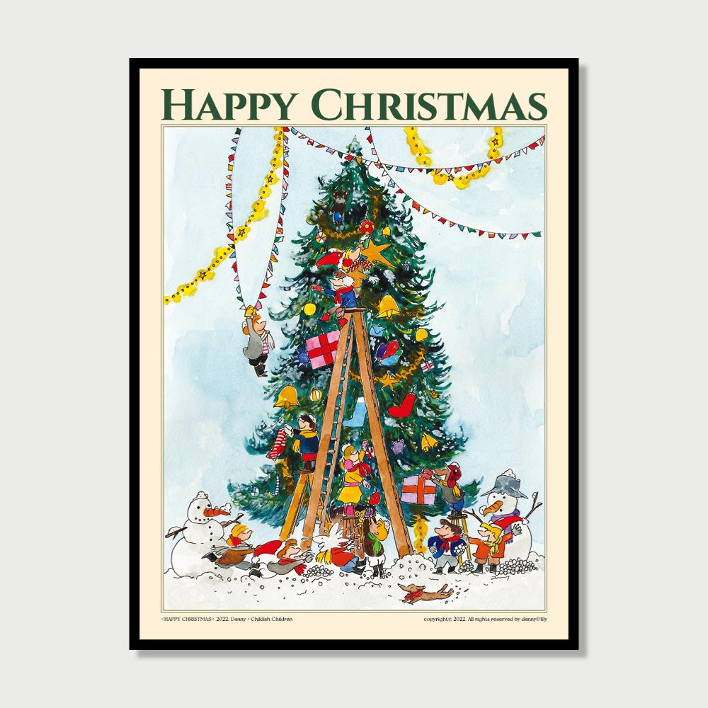 (Queen's Made)해피 크리스마스 포스터(Happy Christmas Poster)-21cm x 30cm, 30cm x 40cm
