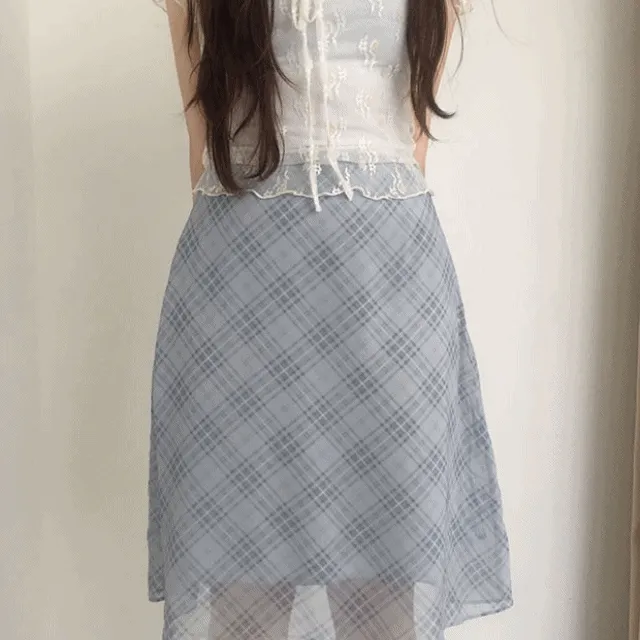 [최저가] soap check midi skirt 4color