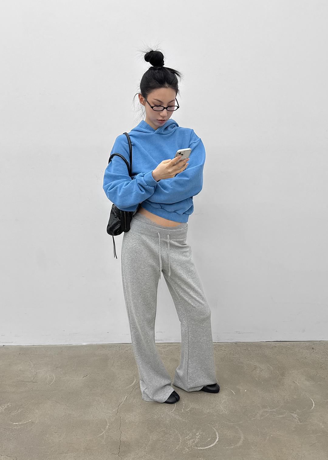 블랙업 [MADE] 히그 로우 부츠컷 밴딩팬츠