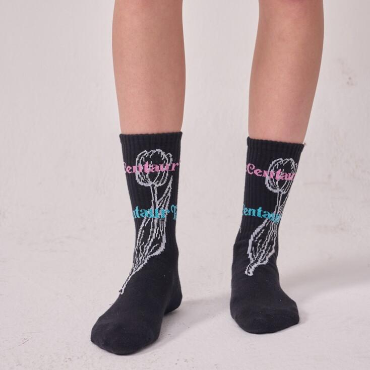 [TC22SSACC01BK] CENTAUR TULIP SOCKS [BLACK]