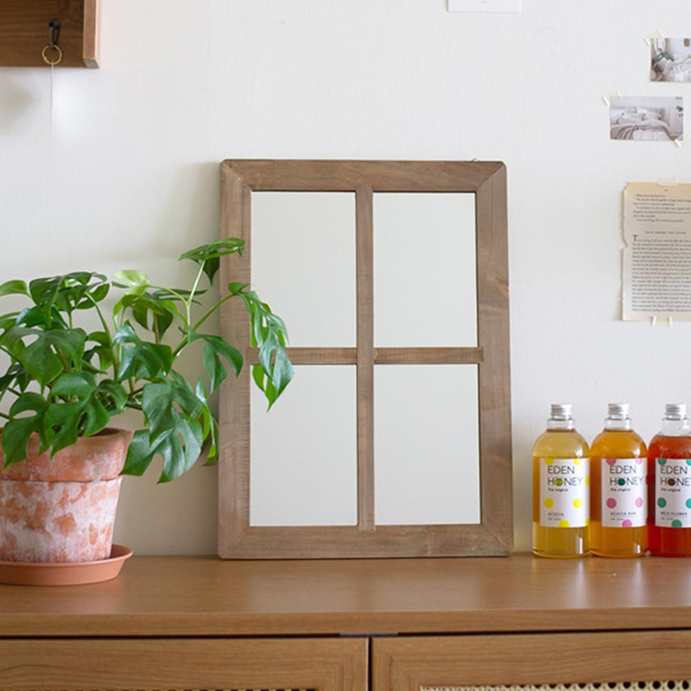 빈티지 원목 인테리어 창문 벽거울