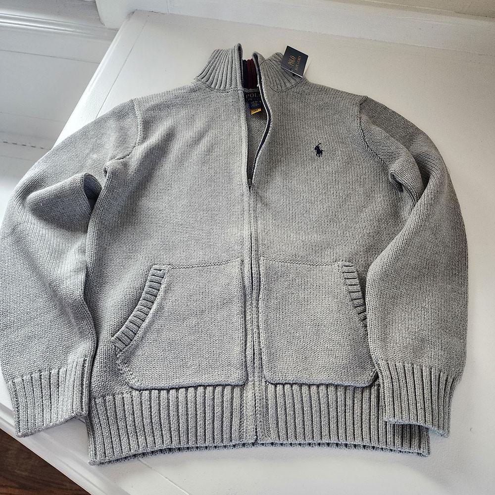 폴로 보이즈 풀 집업 가디건 Boys Cotton Full Zip Sweater