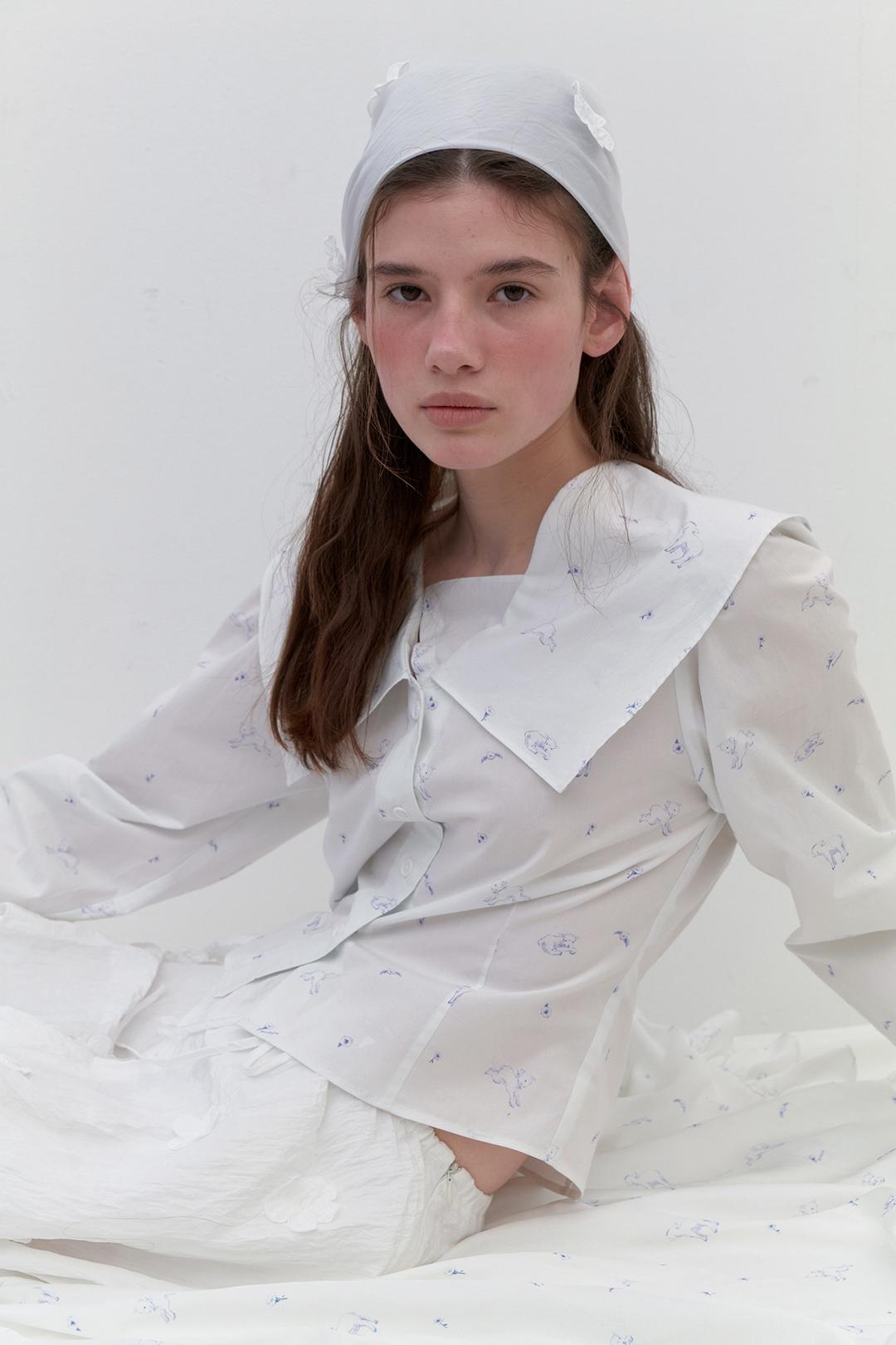 Lambie Cotton Blouse (White)