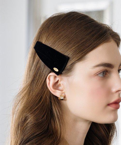HFS010 Black velvet hair side snap clip