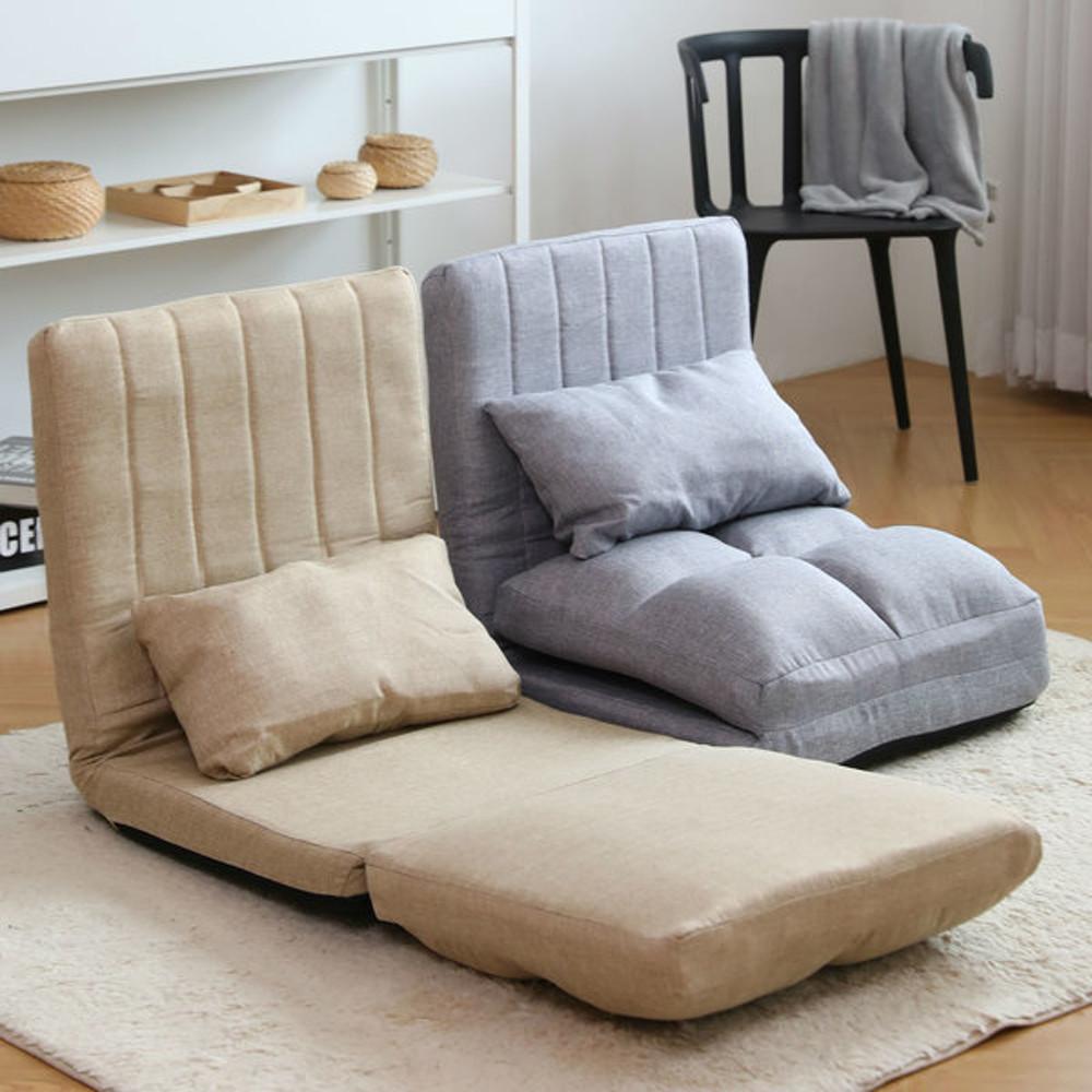 블루밍홈 레스트 1인 각도조절 좌식의자 2 COLOR 패브릭 베개 쿠션