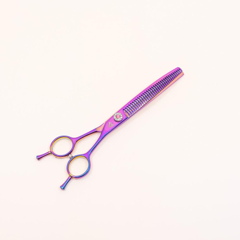 흑조 커브요술가위 7.25인치 애견 강아지 미용가위 셀프미용 전문가용