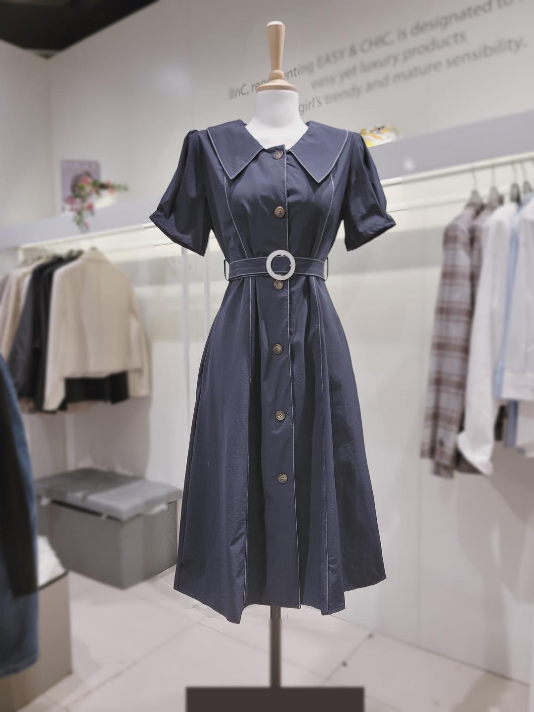 EnC [기간한정 특가] 빅카라 매력 스티치 벨트 SET 원피스 01V OW324 01V