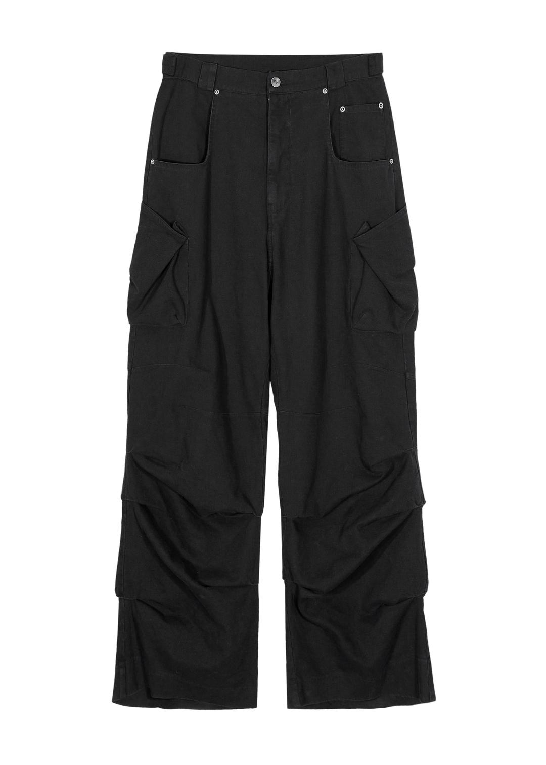 MULTI PINTUCK PANTS BLACK