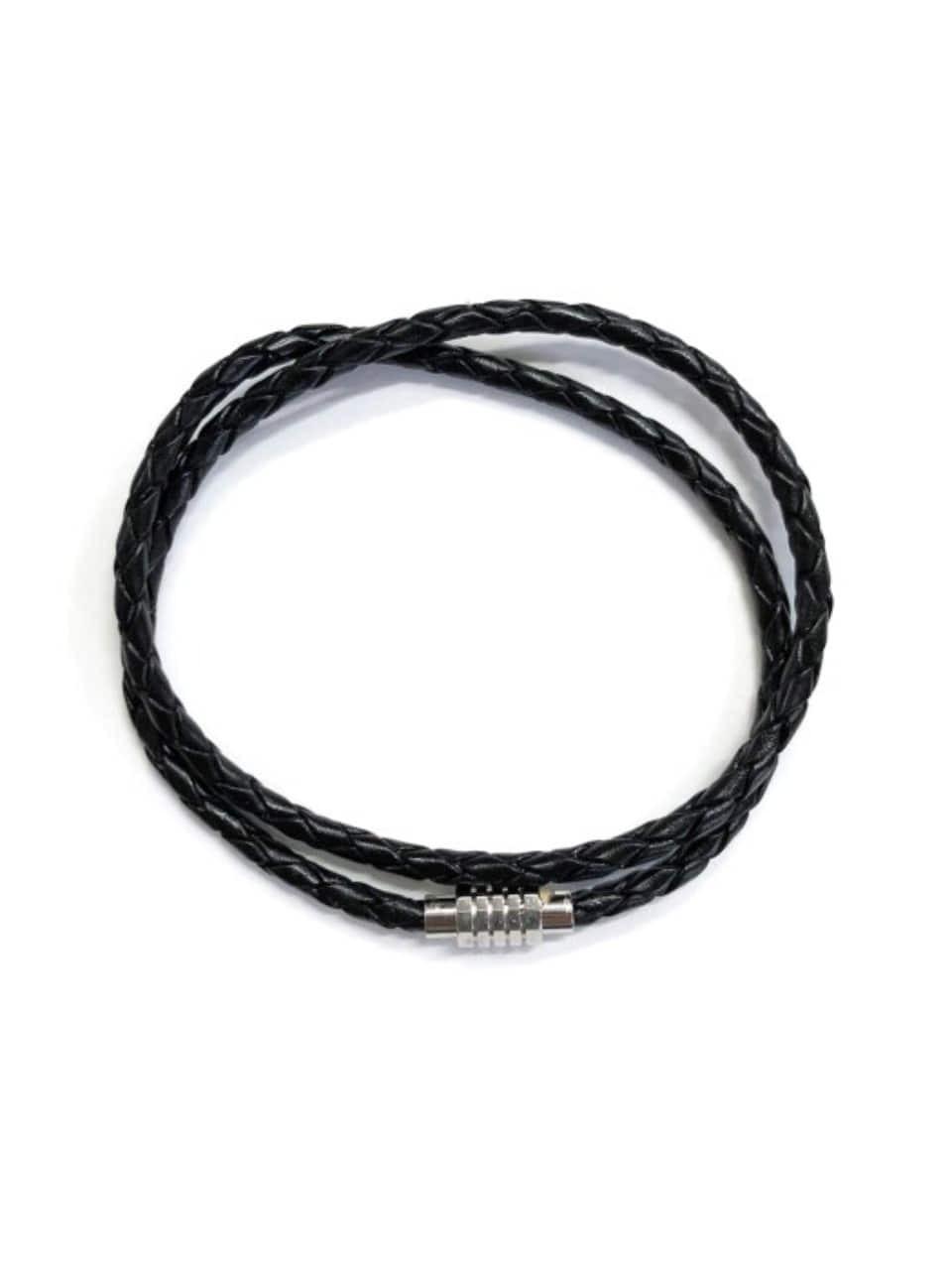 BW001 [써지컬스틸] 베이직 레이어드 레더 팔찌