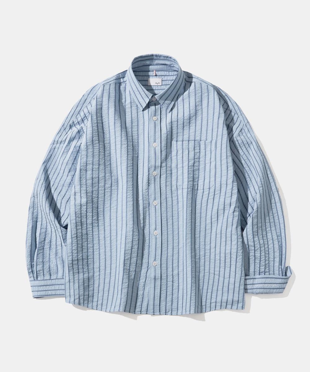 Twisted Sky Stripe Seersucker Shirt S169