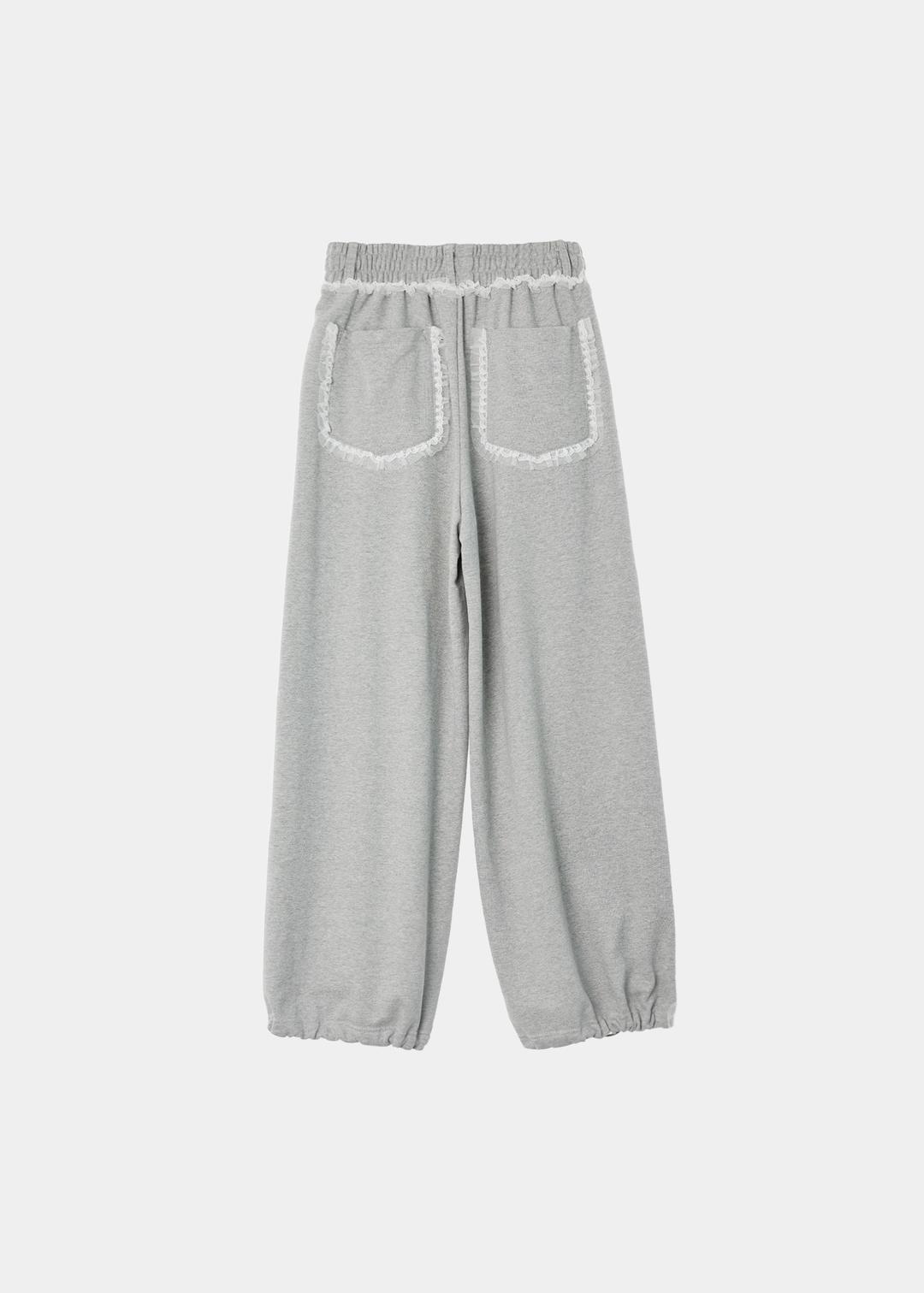 LACE JOGGER PANTS - GRAY (2nd)