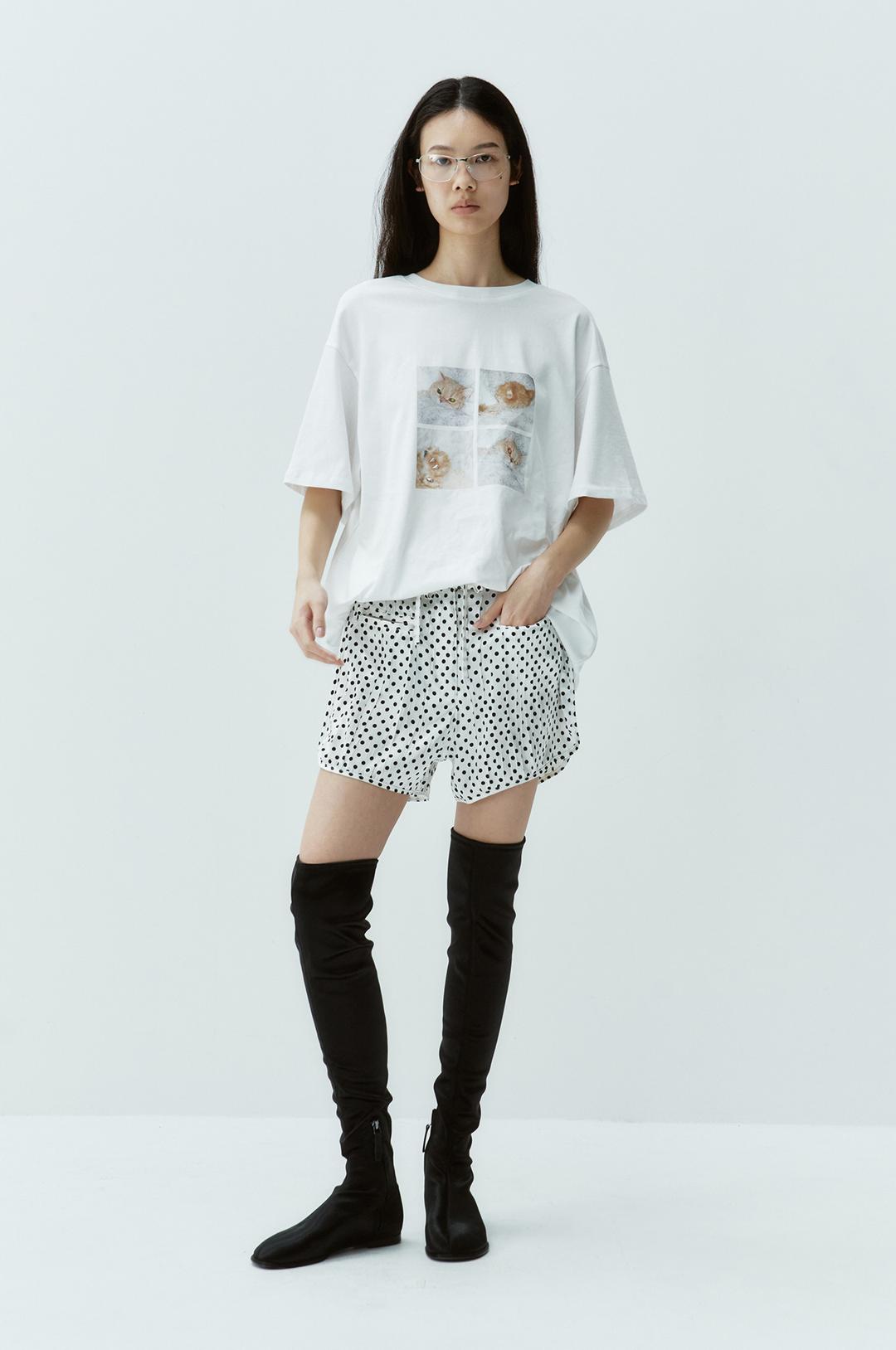 G_LOVE CAT T-SHIRT / WHITE