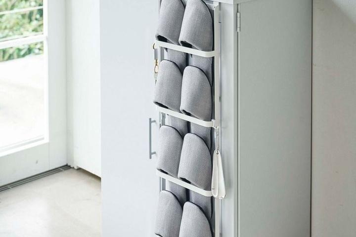 좁은 현관 신발장 공간활용 걸이형 슬림 신발 거치대 슈즈랙