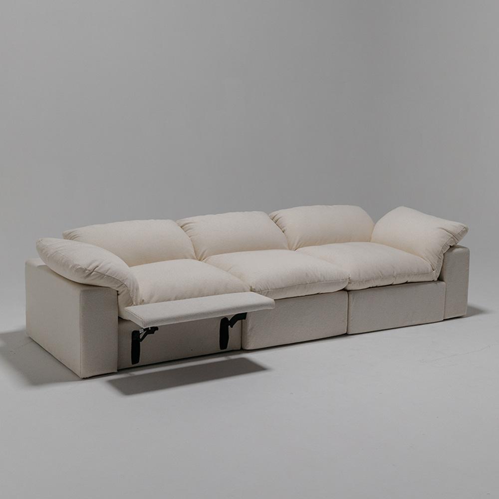 세레스홈 라파 슬라이딩 무빙 전동 리클라이너 모션소파 4인용 커버링 기능성 패브릭 화이트