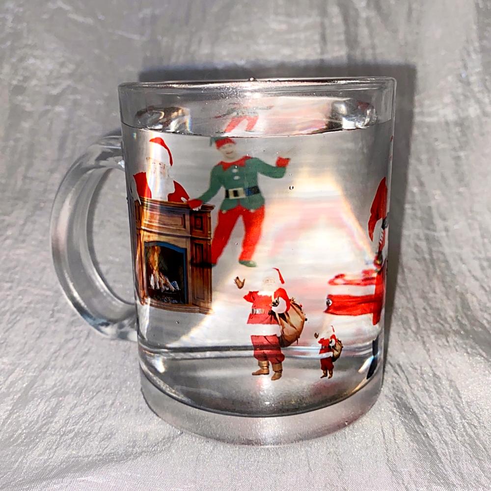 Tinkerbell & santa glass mug (gloss)