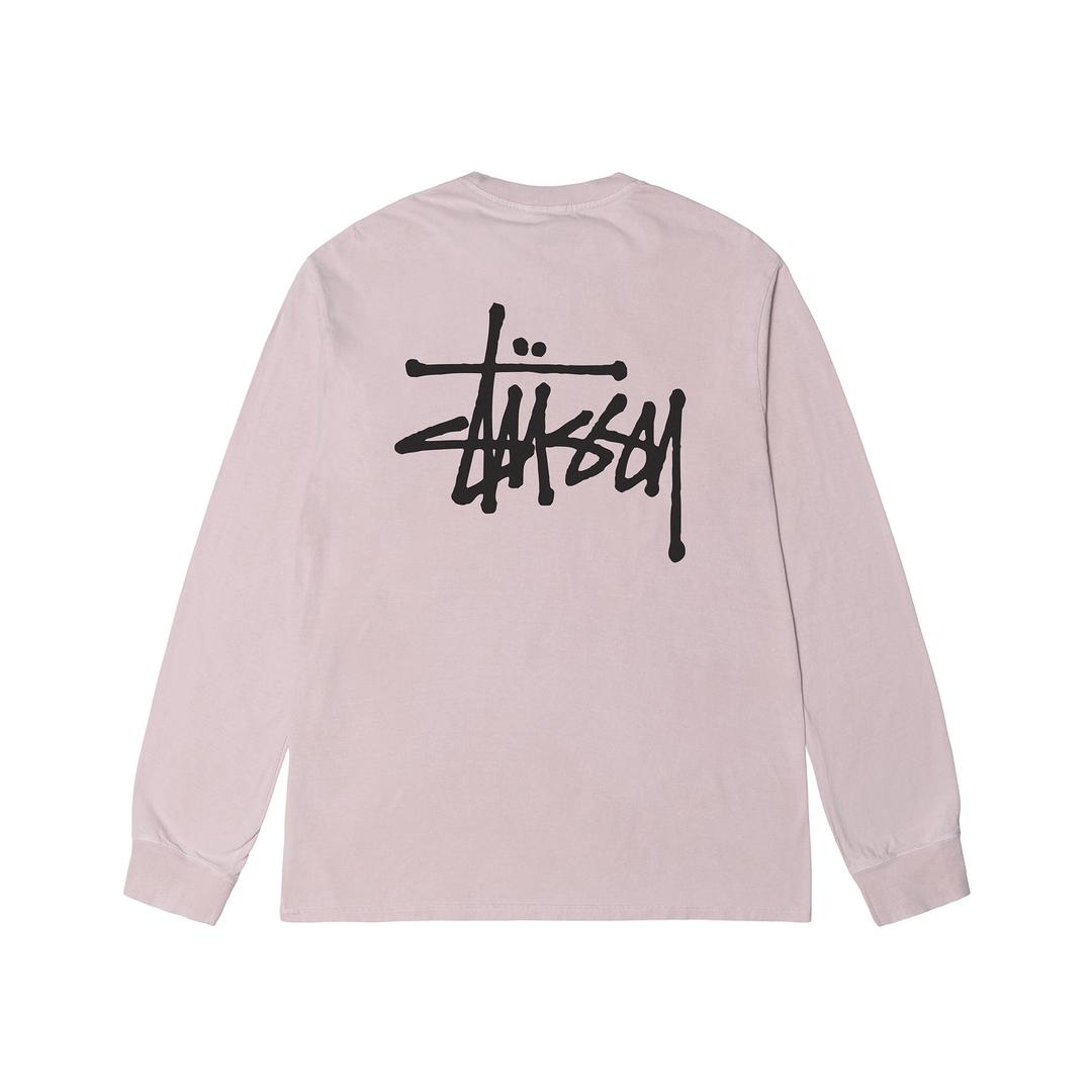 BASIC STÜSSY PIGMENT DYED LS TEE - Blush / S
