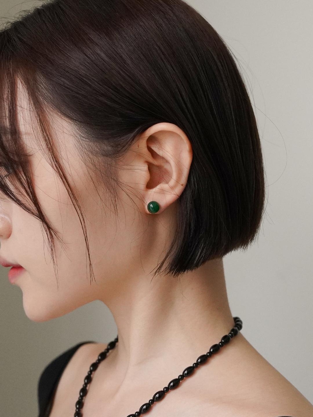 Green pea earrings #E003