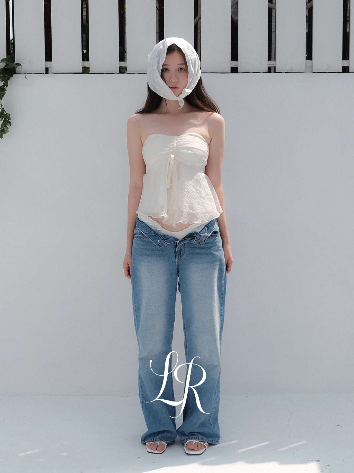 [made] 선 타이드 리본 탑 top